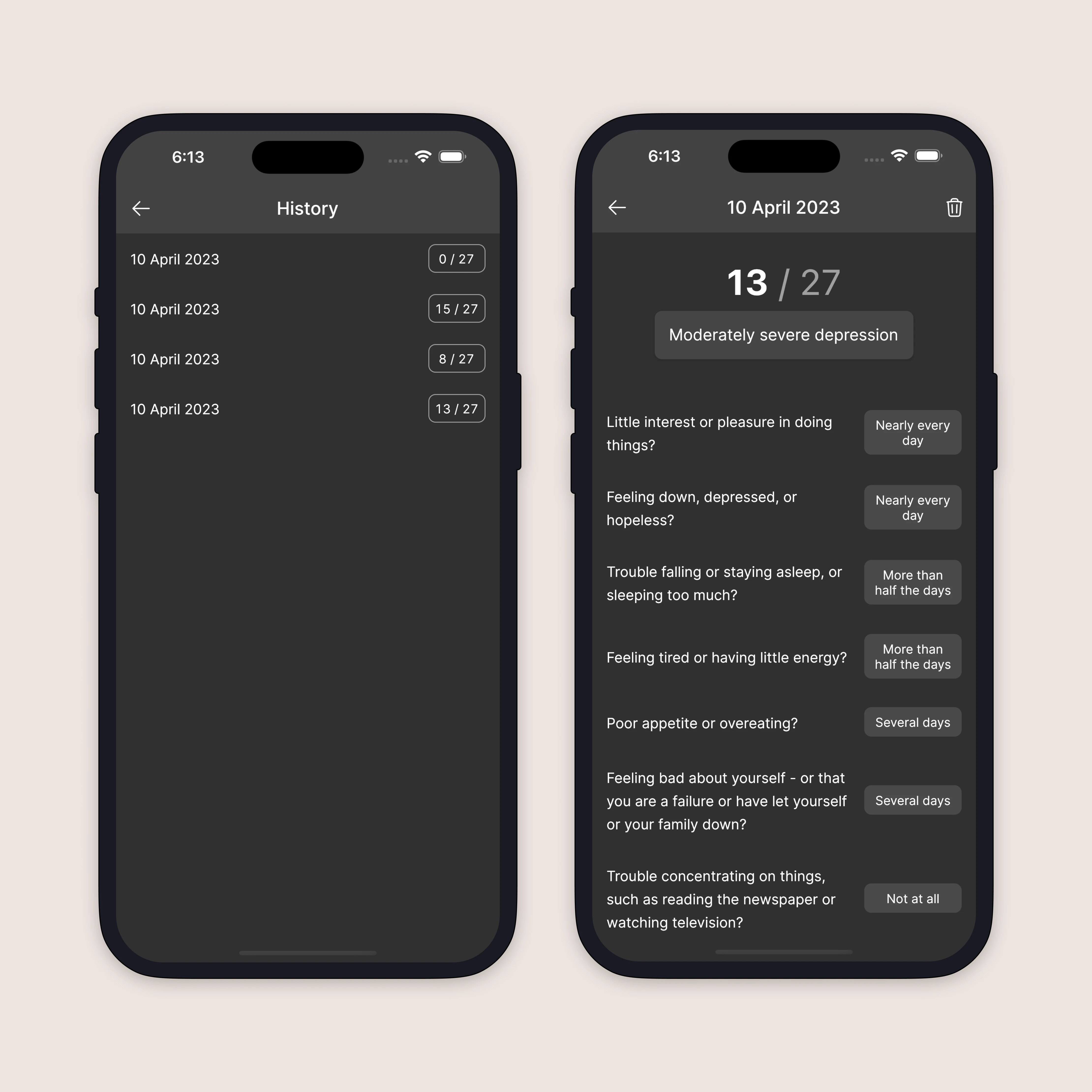 Self Test screenshots